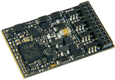 Zimo MN340D, Digitaldecoder 1,2A 21MTC. Wie MN340C, aber FA3, FA4, FA5, FA6 als verstärkte Ausgänge vorkonfiguriert.