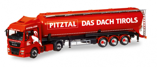 Herpa 308502, MAN TGX XLX Euro 6c Silo Tractor Trailer Melmer Pitztal, The Roof of Tyrol (A)