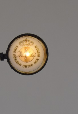 Krois-Modell KM6016, 1x Warsteiner beer sign illuminated, for wall mounting