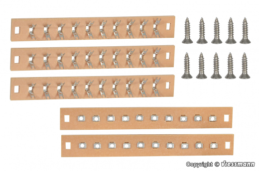 Viessmann 68475, Lötleisten 10-polig mit Schrauben, 5 Stück