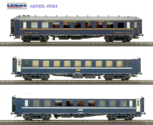 LS-Modell 49124, CIWL Schlafwagen -Set 3tlg. Ep.IV TEN SNCF