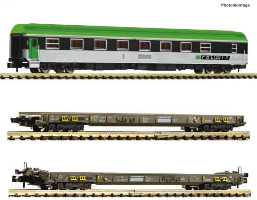 Fleischmann 827112, 3-tlg. Set: Rollende Autobahn, RAlpin