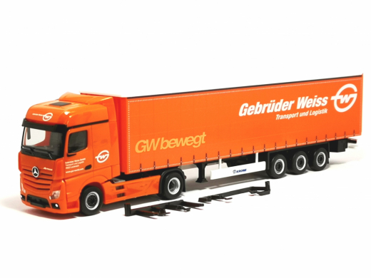 Herpa 953290, Mercedes-Benz Actros `18 Bigspace curtain tarpaulin semitrailer Gebrüder Weiss