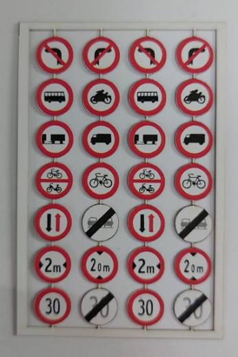 LaserCraft 91-607, Prohibition or restriction signs 28 pieces 1:87