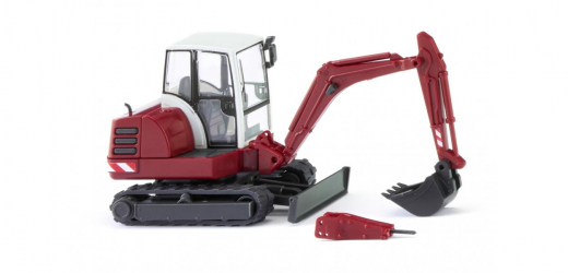 Wiking 065808, Mini-Bagger HR 18 - purpurrot