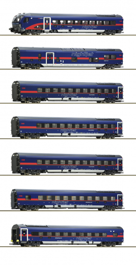 Roco 5510004, 7-teiliges Nightjet-Wagenset der Österreichischen Bundesbahnen, digital.