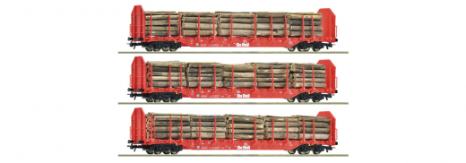 Roco 6600318, 3-piece set: stake wagon, OnRail