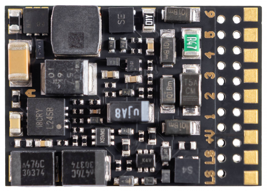 Zimo FS840D, Function/Sound Decoder - 21.5 x 15 x 3.6 mm - Audio 3 W (4–8 Ω) - 1.2 A - 8 Function Outputs