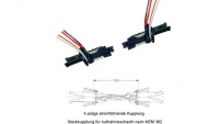 Fleischmann 384438 EL.LEITEN.KUPPLUNG 4 POL.SATZ
