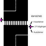 Krois-Modell 1007WD, 2x Verkehrsampel, rot/gelb/grün SG300, 1x Fußgänger, West-Deutsch
