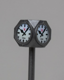 Krois-Modell KM6020, Wiener Würfeluhr, beleuchtet, Alu silber