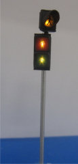 Krois-Modell 1113A, Fußgängerampel eckig mit gelber Vorsicht Lampe rechts Spur H0