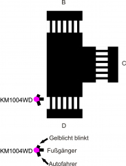 Krois-Modell 1004WD, Traffic lights, red / yellow / green SG300, pedestrian red / green, yellow caution West German