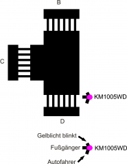 Krois-Modell 1005WD, Verkehrsampel, rot/gelb/grün SG300, Fußgänger rot/grün, Vorsichtgelb West Deutsch