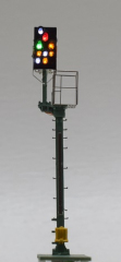 Krois-Modell KS1012, KS-multi-section signal 1: 120 on the left, with pre-signal repeater, shortened braking distance, caution signal, displacement signal, pre-signal repeater