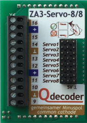 Qdecoder 131, Qdecoder ZA3-Servo-8/8 ,ZA3-Modul mit 8 Servo- und 8 Schaltanschlüssen