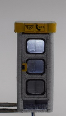 Krois-Modell KM6030, 1x Österreichische Telefonzelle Post beleuchtet, mit Tür