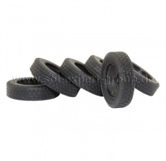 Sol-Expert 96451, Set of 6 extra soft non-slip truck tires, tire width 3.1 mm, for the 1:87 scale
