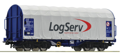 Roco 76451, Sliding tarpaulin wagon, LogServ