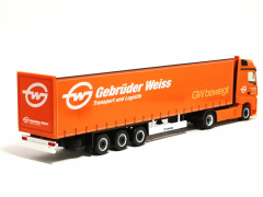 Herpa 953290, Mercedes-Benz Actros `18 Bigspace curtain tarpaulin semitrailer Gebrüder Weiss