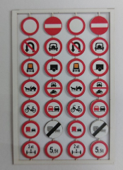 LaserCraft 91-605, Prohibition or restriction signs 28 pieces 1:87