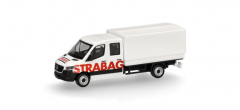 Herpa 098991, Mercedes-Benz Sprinter 18 double cab flatbed/tarpaulin STRABAG (Austria/Vienna)