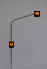 Krois Model 1118A, 3x SG300, pedestrian traffic light with yellow caution lamp, right-hand arm, Austria