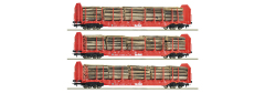 Roco 6600318, 3-piece set: stake wagon, OnRail